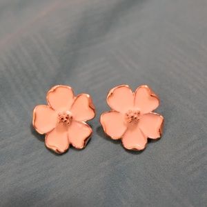 White Floral Earrings
